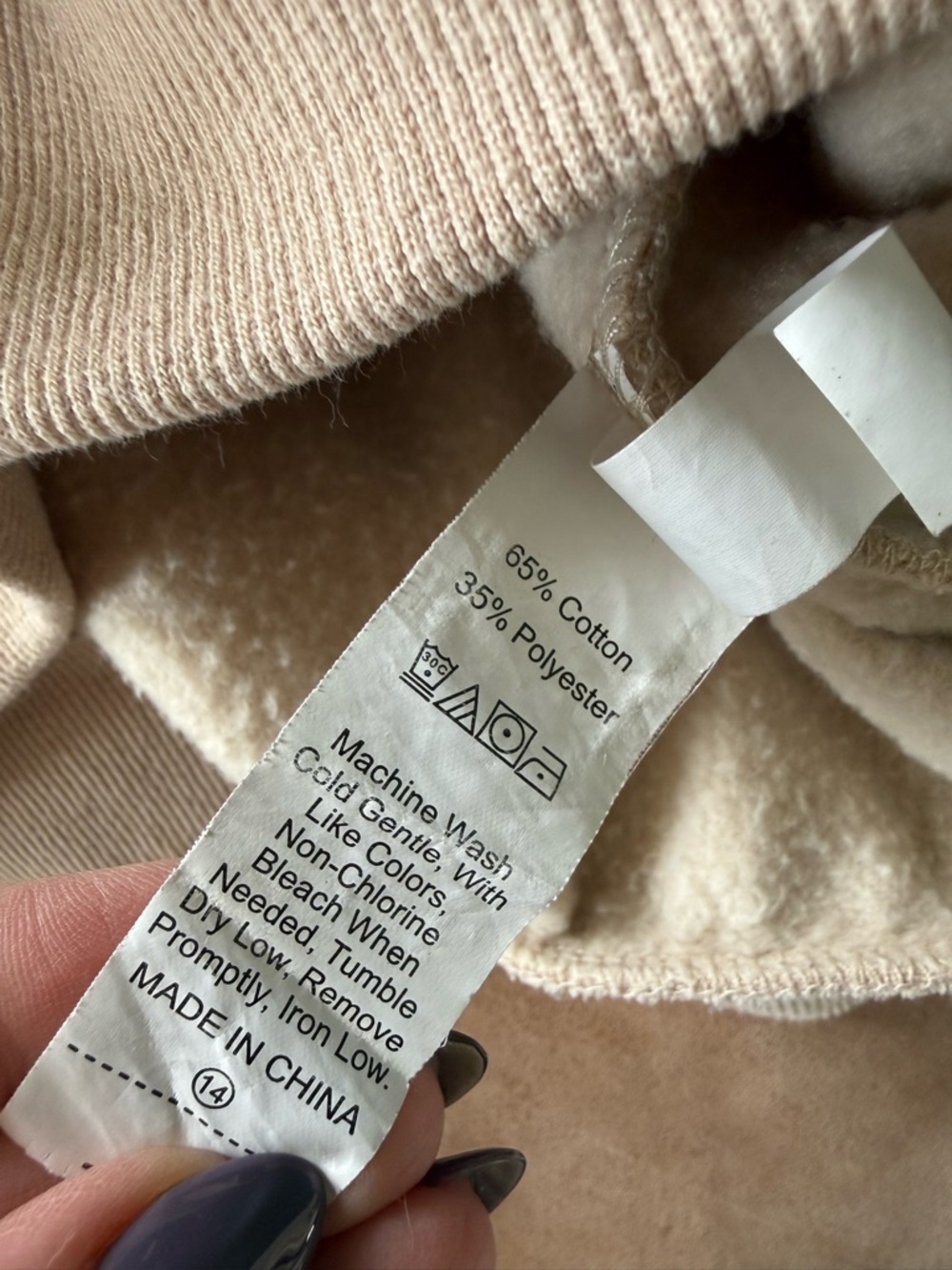 SHEIN Women’s Large Cream Hoodie - Picture 5 of 6